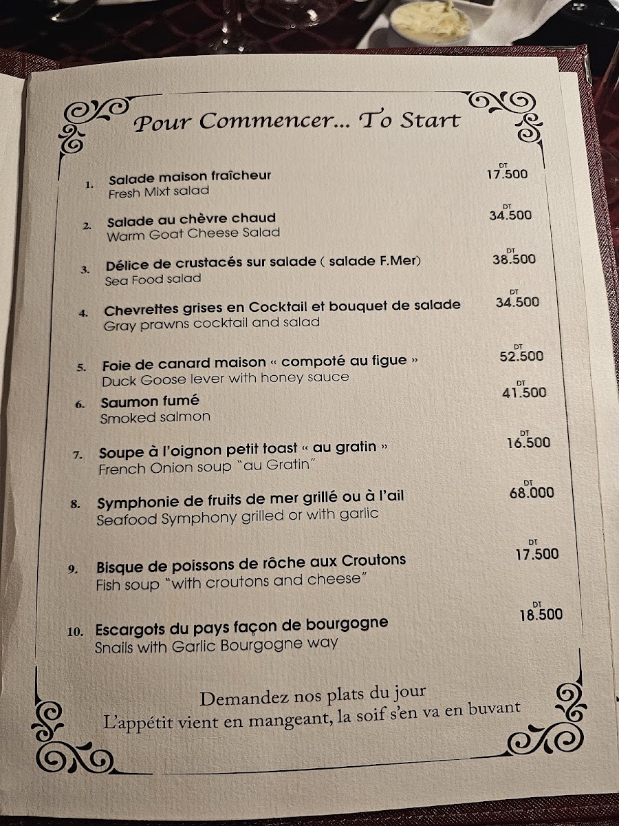 Menu Restaurant L'escargot-8